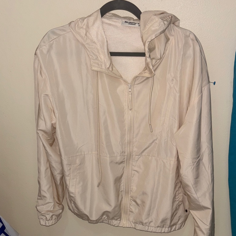 BearPaw Women's Cream Hooded Utility Jacket